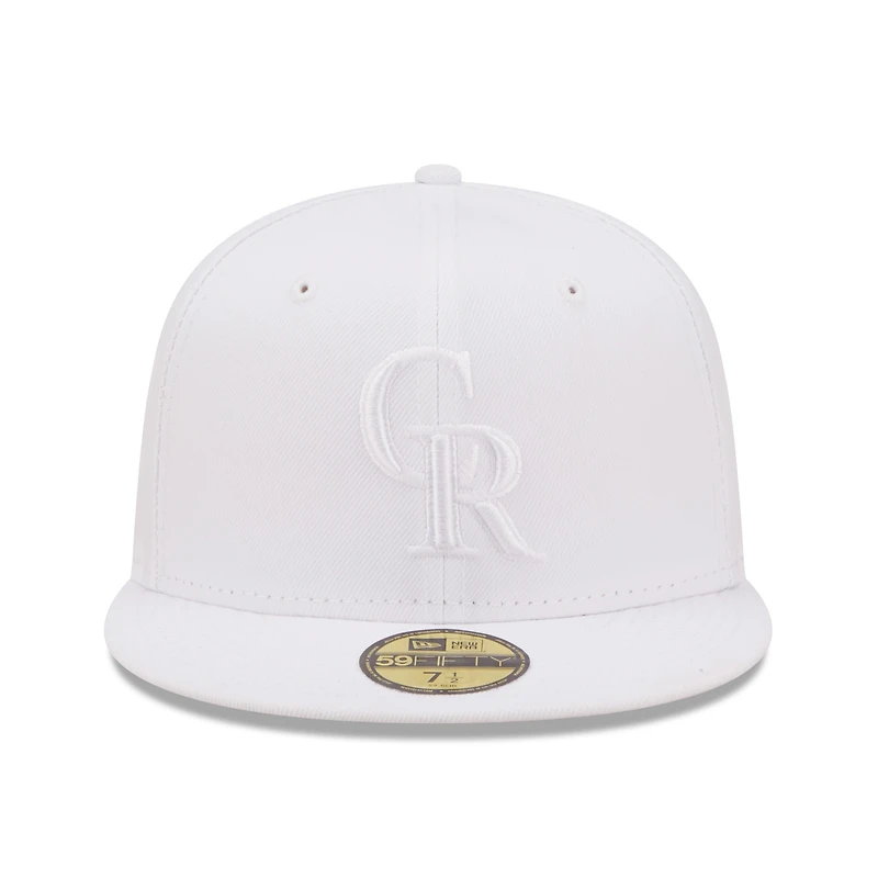 Casquette ajustée 59FIFTY Colorado Rockies New Era pour homme, blanc sur