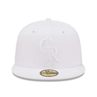 Casquette ajustée 59FIFTY Colorado Rockies New Era pour homme, blanc sur