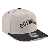 Men's New Era  Cream/Black Colorado Rockies Upside Down City Name A-Frame 9FIFTY Snapback Hat