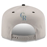 Men's New Era  Cream/Black Colorado Rockies Upside Down City Name A-Frame 9FIFTY Snapback Hat