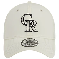 Men's New Era Cream Colorado Rockies Chrome Team Classic 39THIRTY Flex Hat