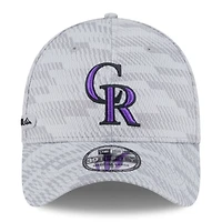 Men's New Era Gray Colorado Rockies 2025 MLB Clubhouse 39THIRTY Flex Hat