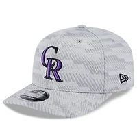 Men's New Era Gray Colorado Rockies 2025 MLB Clubhouse 9SEVENTY Stretch-Snap Hat