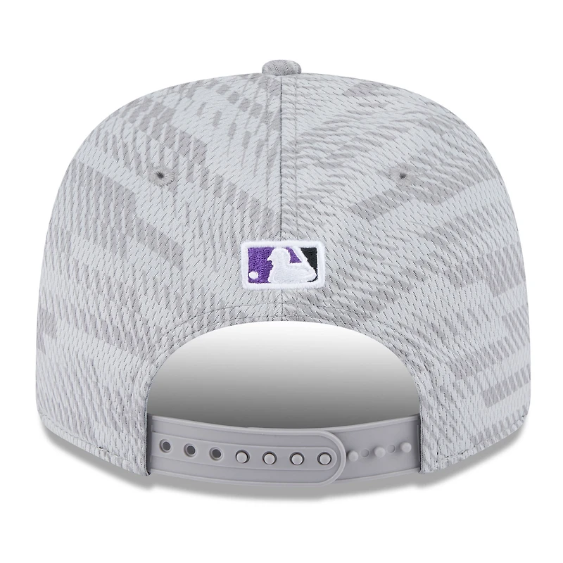 Men's New Era Gray Colorado Rockies 2025 MLB Clubhouse 9SEVENTY Stretch-Snap Hat