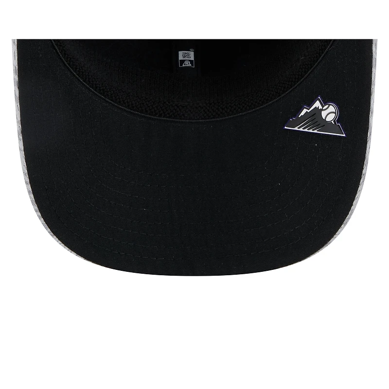 Men's New Era Gray Colorado Rockies 2025 MLB Clubhouse 9SEVENTY Stretch-Snap Hat