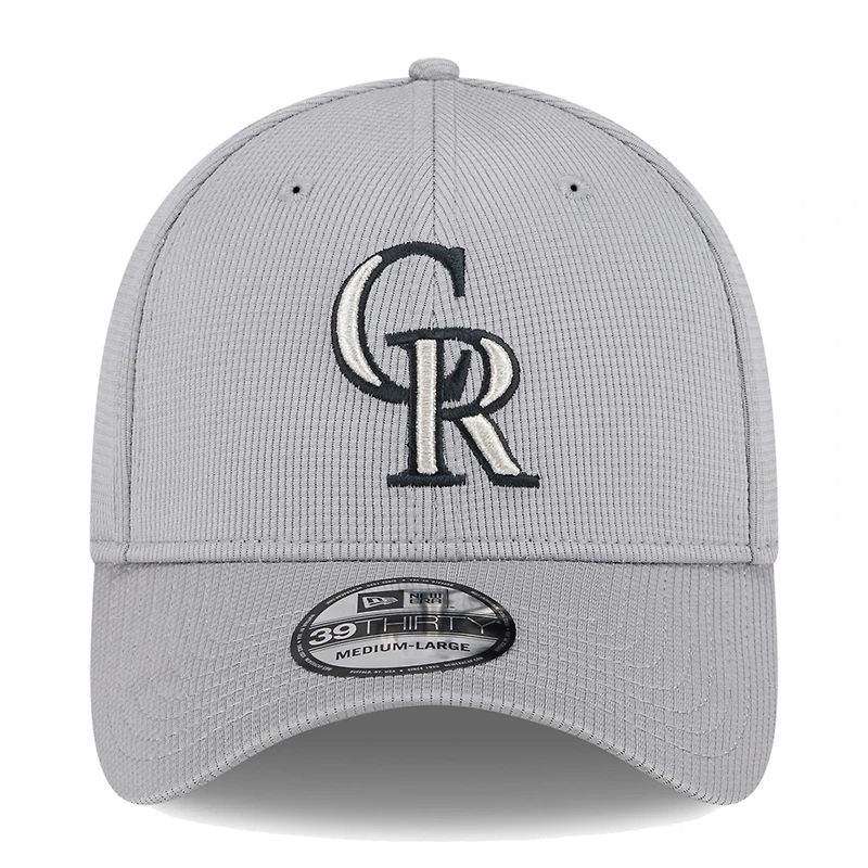 Men's New Era Gray Colorado Rockies Active Pivot 39THIRTY Flex Hat