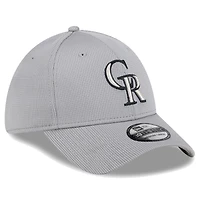 Men's New Era Gray Colorado Rockies Active Pivot 39THIRTY Flex Hat