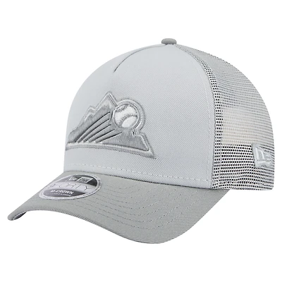 Casquette ajustable A-Frame 9FORTY Trucker pour homme, coloris gris, des Colorado Rockies de New Era