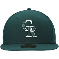 Casquette ajustée 59FIFTY verte avec logo Colorado Rockies pour homme New Era