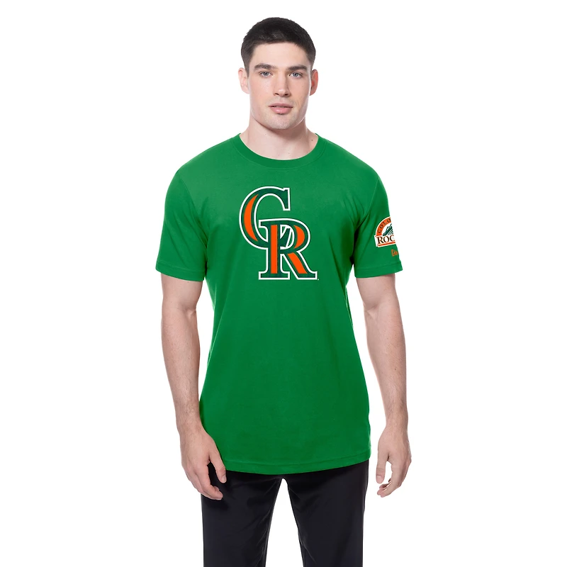 T-shirt à imprimé Shamrock de la Saint-Patrick des Colorado Rockies Kelly Green New Era pour homme