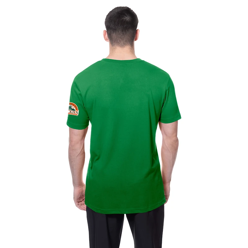 T-shirt à imprimé Shamrock de la Saint-Patrick des Colorado Rockies Kelly Green New Era pour homme