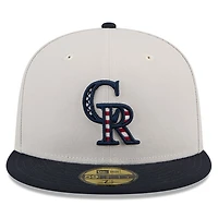 Casquette ajustée 59FIFTY du 4 juillet New Era pour hommes, kaki/noir