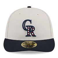 Casquette ajustée 59FIFTY à profil bas du 4 juillet New Era pour hommes, kaki/noir