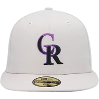 Casquette ajustée 59FIFTY avec sous-visière grise New Era Colorado Rockies Stone pour homme