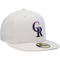 Casquette ajustée 59FIFTY avec sous-visière grise New Era Colorado Rockies Stone pour homme