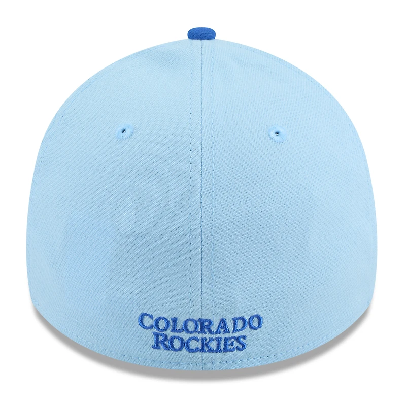 Men's New Era Light Blue/Blue Colorado Rockies 2025 Fourth of July 39THIRTY Flex Hat