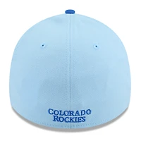 Men's New Era Light Blue/Blue Colorado Rockies 2025 Fourth of July 39THIRTY Flex Hat