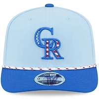 Casquette ajustable 9SEVENTY bleu clair/bleu pour homme New Era Colorado Rockies 2025 4 juillet
