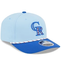 Casquette ajustable 9SEVENTY bleu clair/bleu pour homme New Era Colorado Rockies 2025 4 juillet