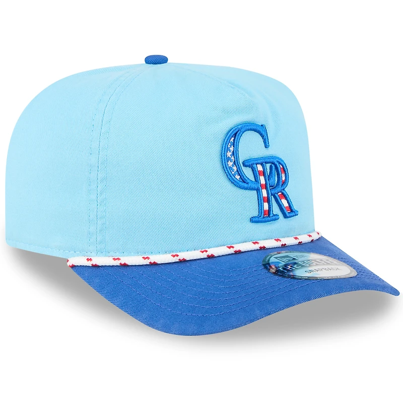 Casquette de golf à snapback bleu clair/bleu New Era Colorado Rockies 2025 pour homme