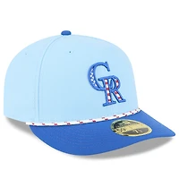 Casquette ajustée 59FIFTY bleu clair/bleu pour homme New Era Colorado Rockies 2025 Fourth of July