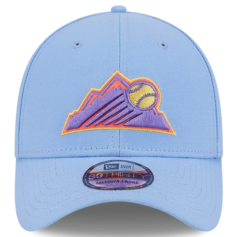 Casquette City Connect 39THIRTY Flex bleu clair des Colorado Rockies 2025 pour homme de New Era