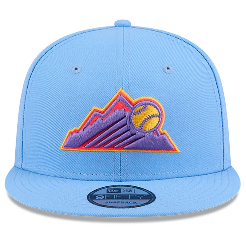 Casquette snapback 9FIFTY City Connect 2025 bleu clair des Colorado Rockies de New Era pour homme