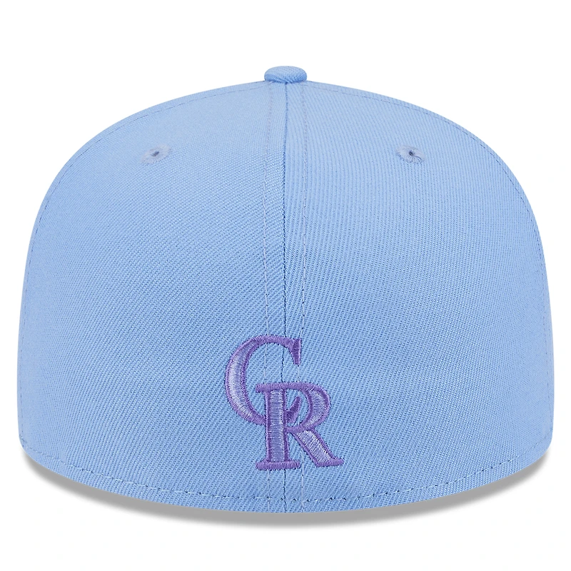 Casquette ajustée 59FIFTY bleu clair pour homme New Era Colorado Rockies 2025 City Connect Fan Pack