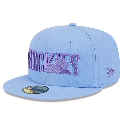 Casquette ajustée 59FIFTY bleu clair pour homme New Era Colorado Rockies 2025 City Connect Fan Pack