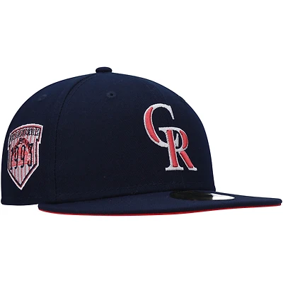 Casquette ajustée New Era Colorado Rockies 1993 All-Star Game Lava Undervisor 59FIFTY pour homme, bleu marine