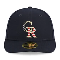 Men's New Era  Navy Colorado Rockies 2023 Fourth of July Low Profile 59FIFTY Fitted Hat