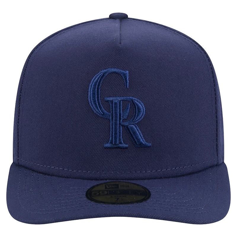 Men's New Era Navy Colorado Rockies Color Pack A-Frame 59FIFTY Fitted Hat