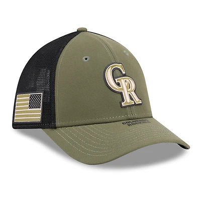 Men's New Era  Olive Colorado Rockies 2026 Armed Forces Day 39THIRTY M-Crown Flex Hat