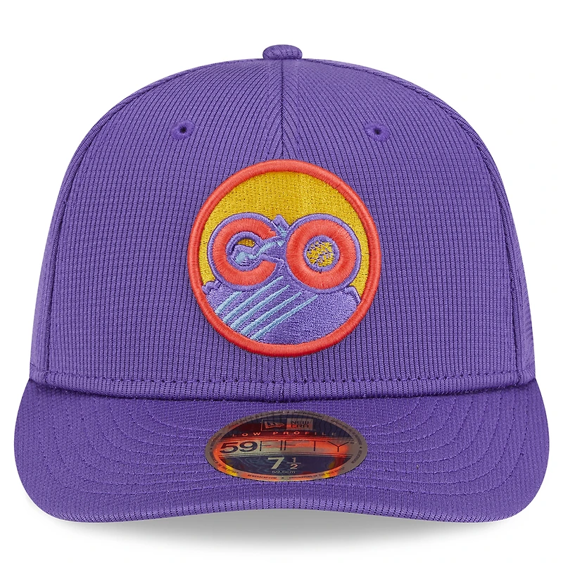 Casquette d'entraînement au bâton 59FIFTY violette New Era Colorado Rockies 2025 City Connect pour homme