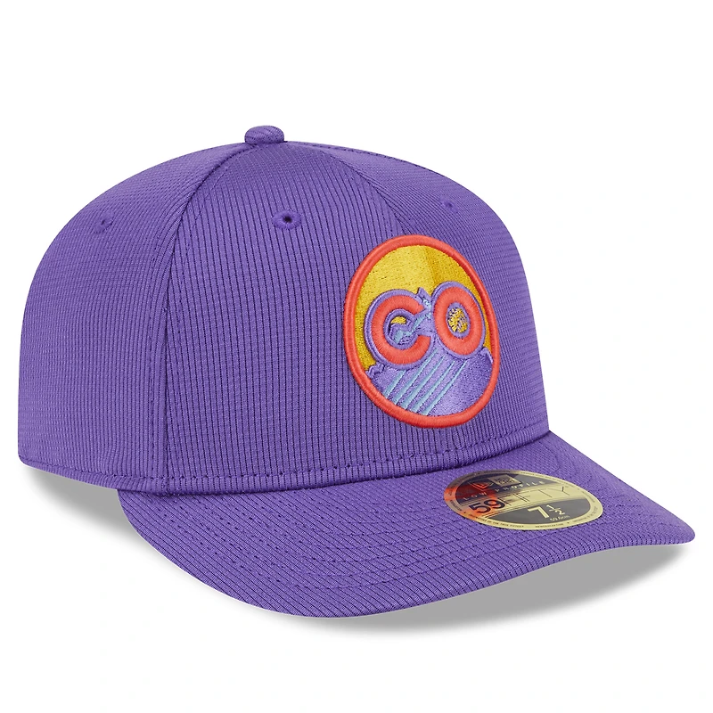Casquette d'entraînement au bâton 59FIFTY violette New Era Colorado Rockies 2025 City Connect pour homme