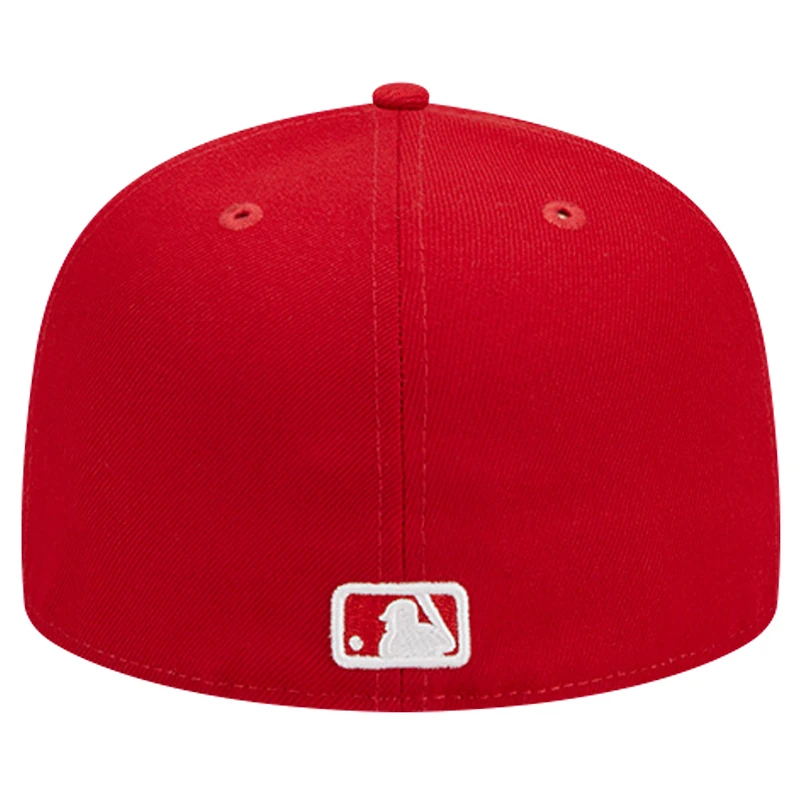Men's New Era Red Colorado Rockies Logo 59FIFTY Fitted Hat