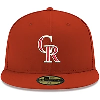 Casquette ajustée 59FIFTY blanche avec logo Colorado Rockies New Era pour homme