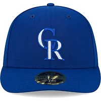 Casquette ajustée 59FIFTY à profil bas avec logo Royal Colorado Rockies pour homme New Era