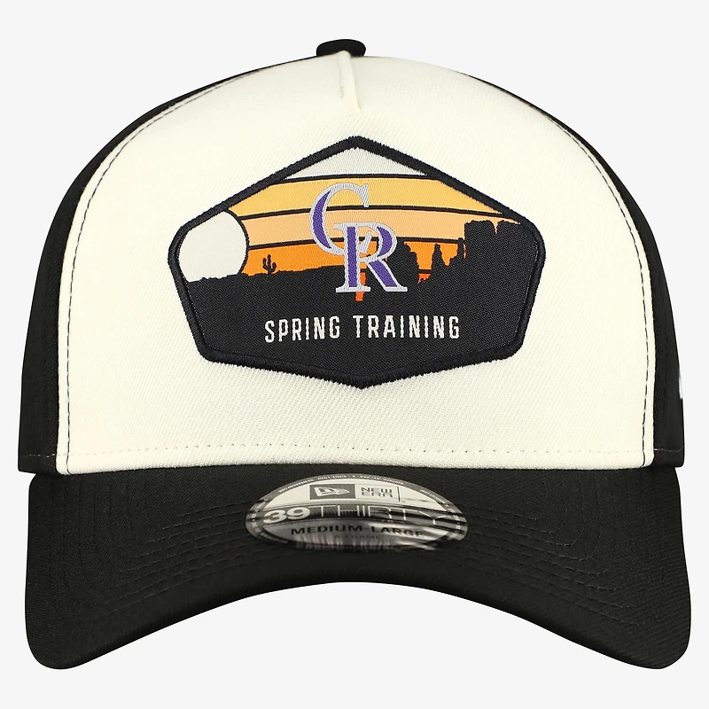 Men's New Era  Stone Colorado Rockies 2026 Spring Training Fan Pack Gradient 39THIRTY Flex Hat