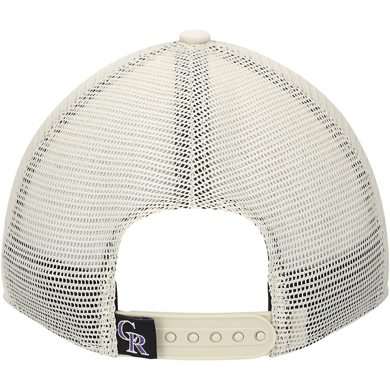 Men's New Era Stone Colorado Rockies Game Day 9TWENTY Adjustable Trucker Hat