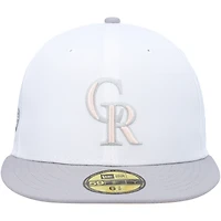 Casquette ajustée 59FIFTY pour homme avec écusson latéral Colorado Rockies 2007 New Era homme, blanc/gris