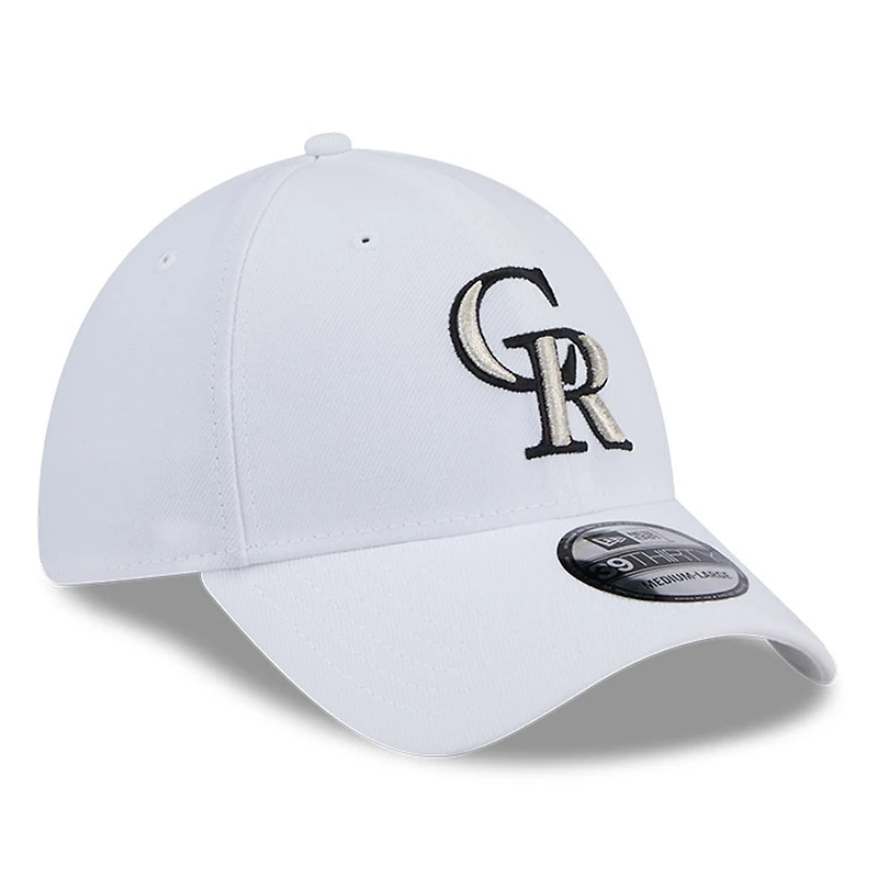 Casquette 39THIRTY Flex blanche des Colorado Rockies de New Era pour homme