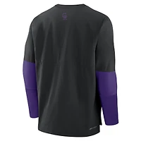 Pull léger Nike Dri-FIT pour homme, collection authentique Colorado Rockies, noir/violet