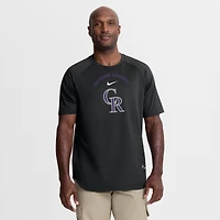 Men's Nike Black Colorado Rockies Authentic Collection Batting Practice Pre-Game Raglan Dri-FIT Top
