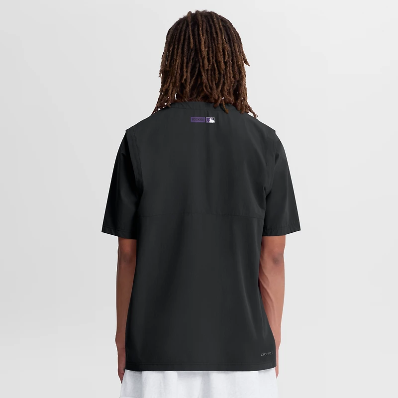 Men's Nike Black Colorado Rockies Authentic Collection Dri-FIT Quarter-Zip Windshirt