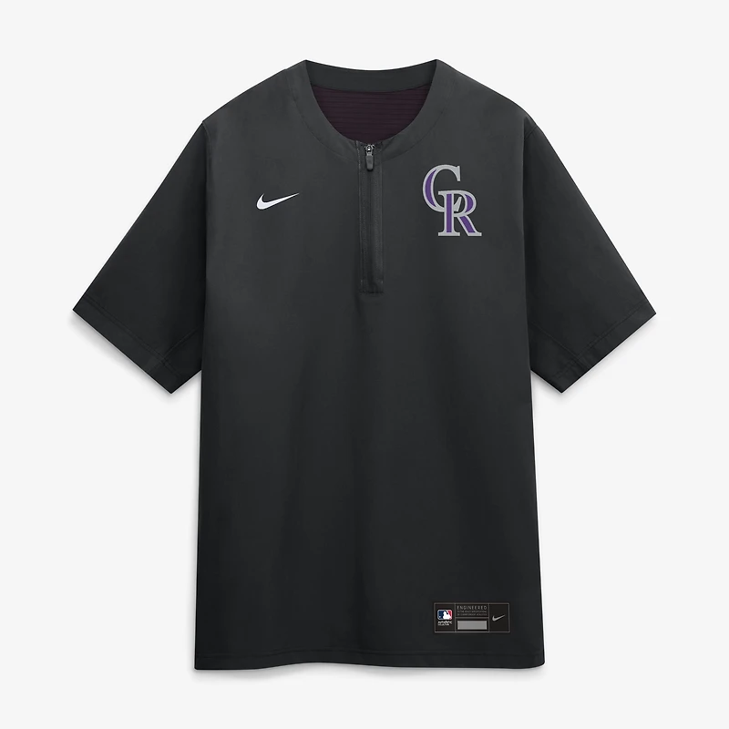 Men's Nike Black Colorado Rockies Authentic Collection Dri-FIT Quarter-Zip Windshirt