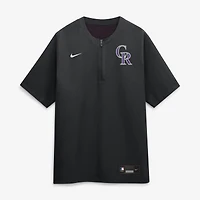 Men's Nike Black Colorado Rockies Authentic Collection Dri-FIT Quarter-Zip Windshirt