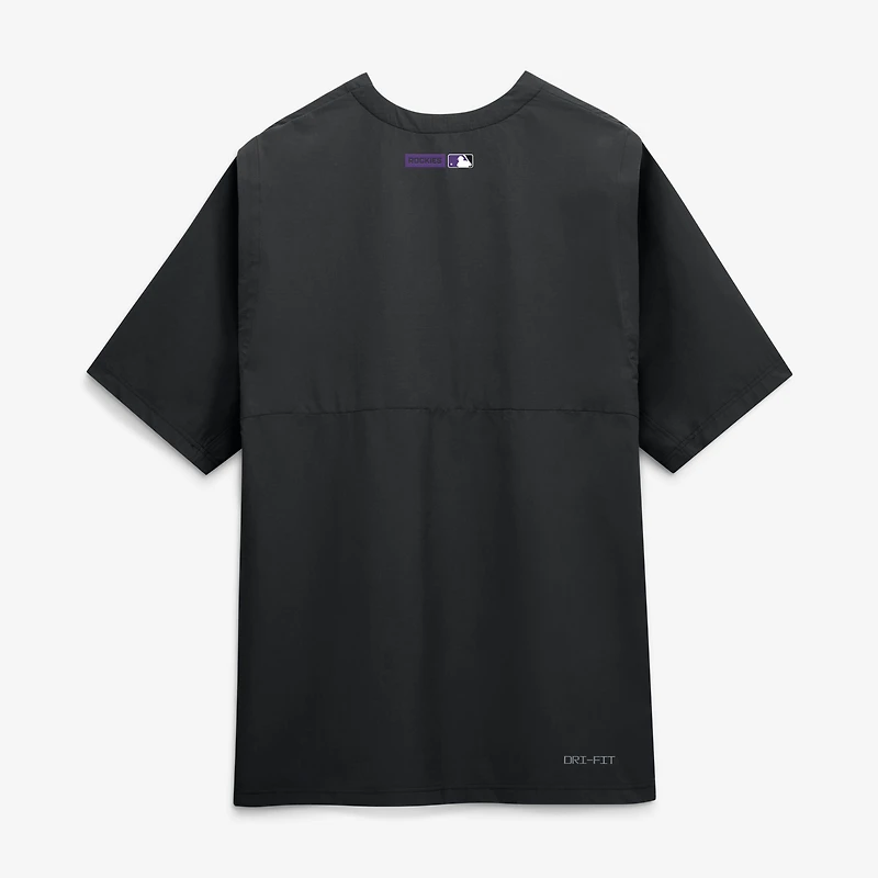 Coupe-vent Nike Colorado Rockies Authentic Collection Dri-FIT à quart de zip pour homme, noir