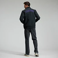 Veste aviateur décontractée entièrement zippée Nike noire Colorado Rockies Authentic Collection Dugout pour homme