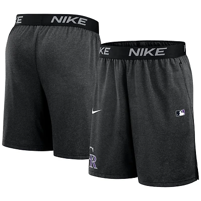 Men's Nike Black Colorado Rockies Authentic Collection Performance Knit Shorts